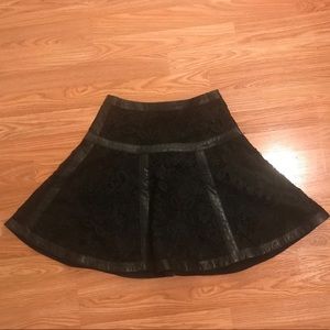 The kooples lace leather trim skirt